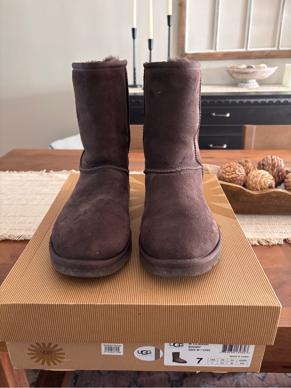 UGG Chocolate Brown Classic Short Shearling Boot
